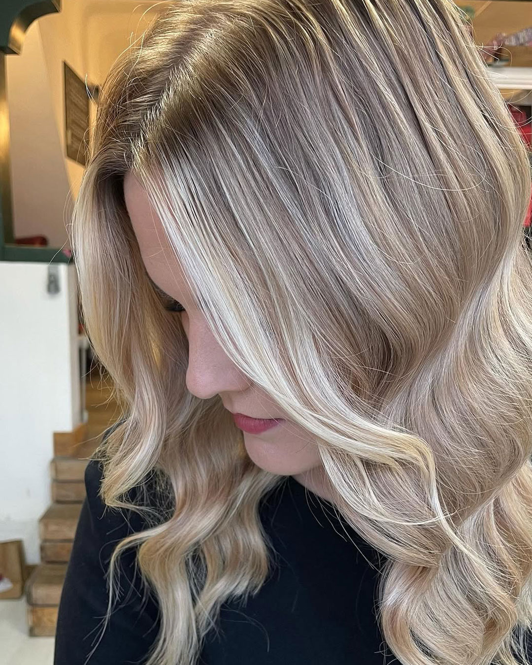 Money piece highlights at the best salon in Bebington, Wirral